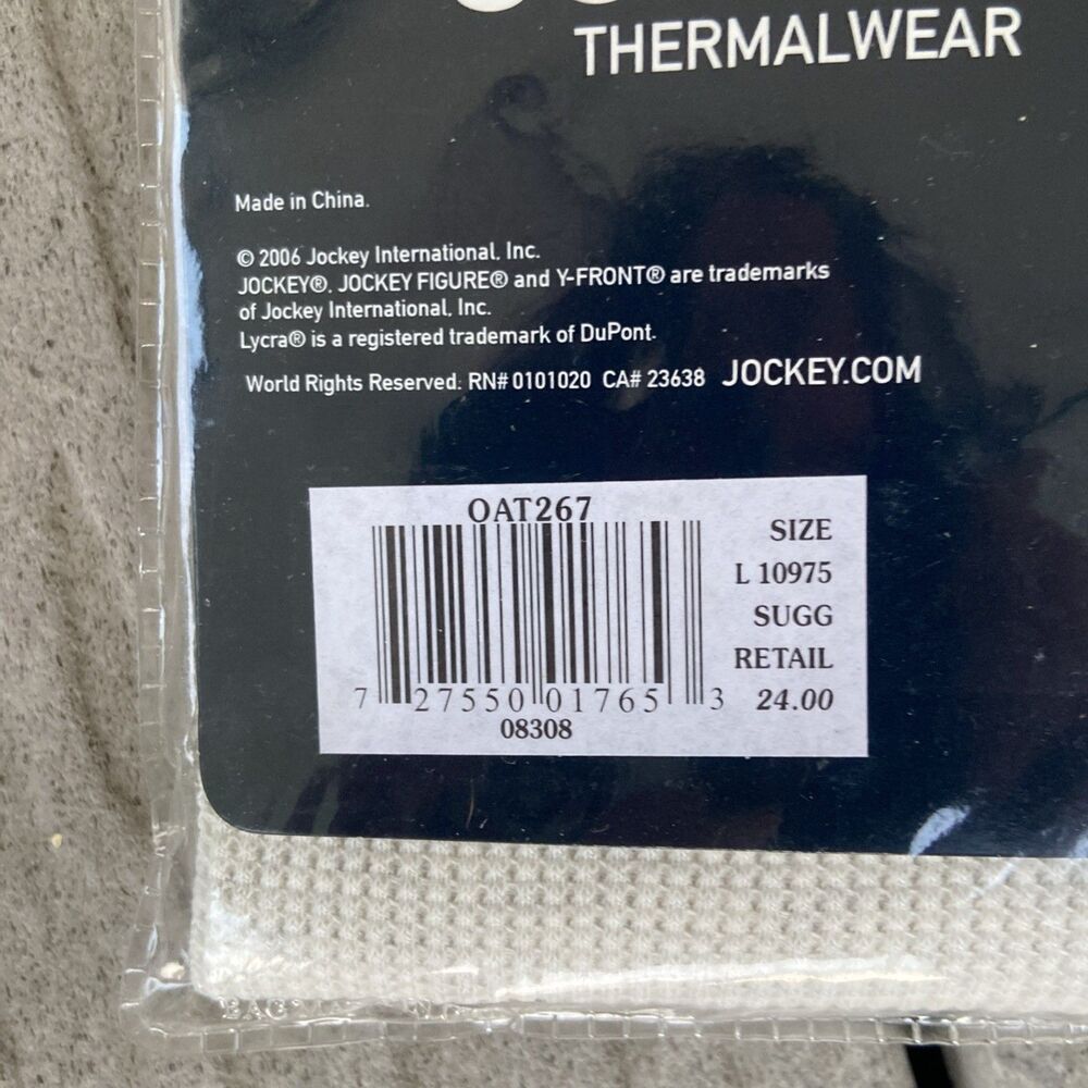 Jockey  Thermal Pant Base Long John Gray Beige Waffle Warmer Cotton Poly L 2006 - Picture 7 of 8
